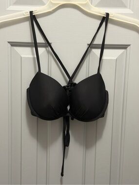 aerie Perker Push Up String Bikini Swim Top Underwire Women’s Size 36B Black